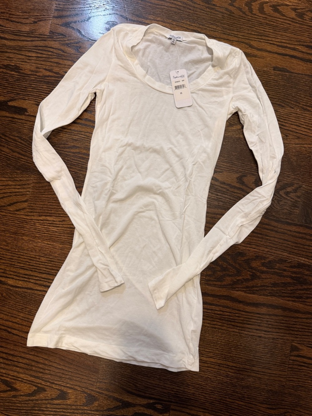 Splendid white Long-Sleeve Scoop Neck Tee